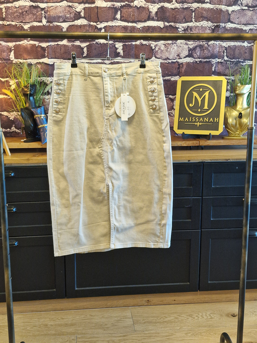 Jupe jeans crème