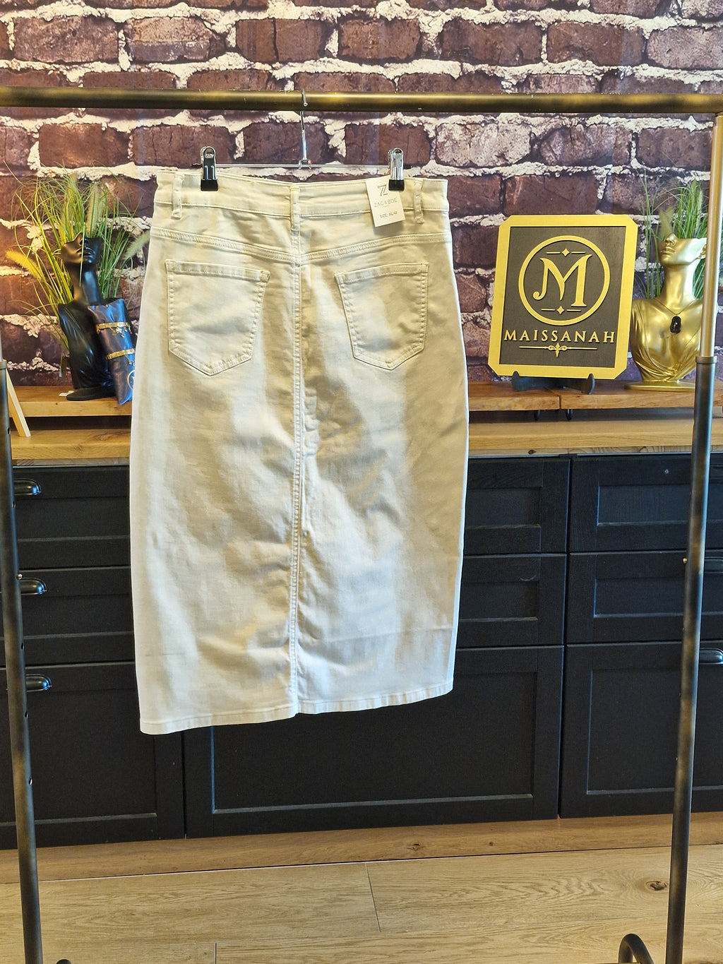 Jupe jeans crème