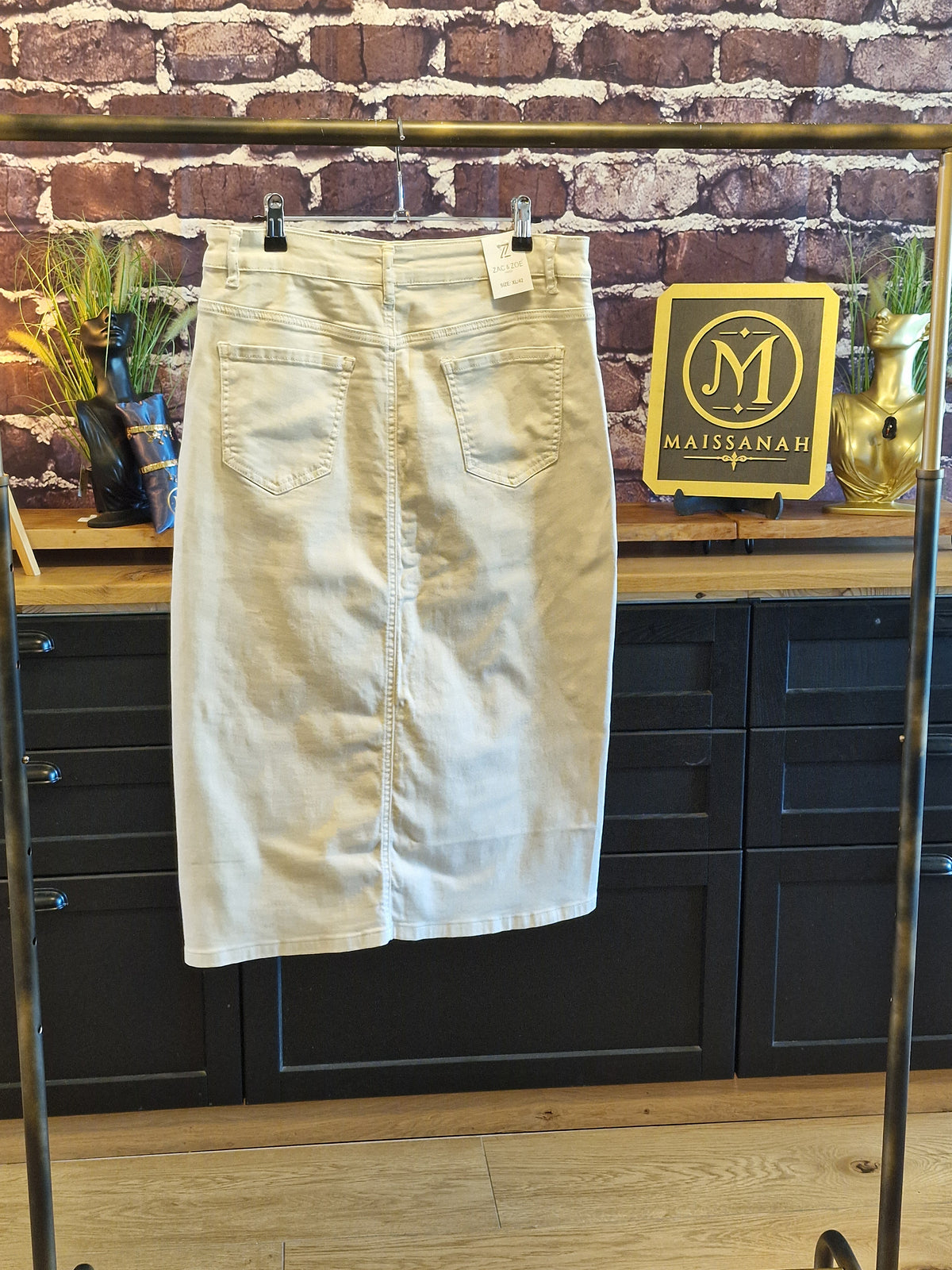 Jupe jeans crème