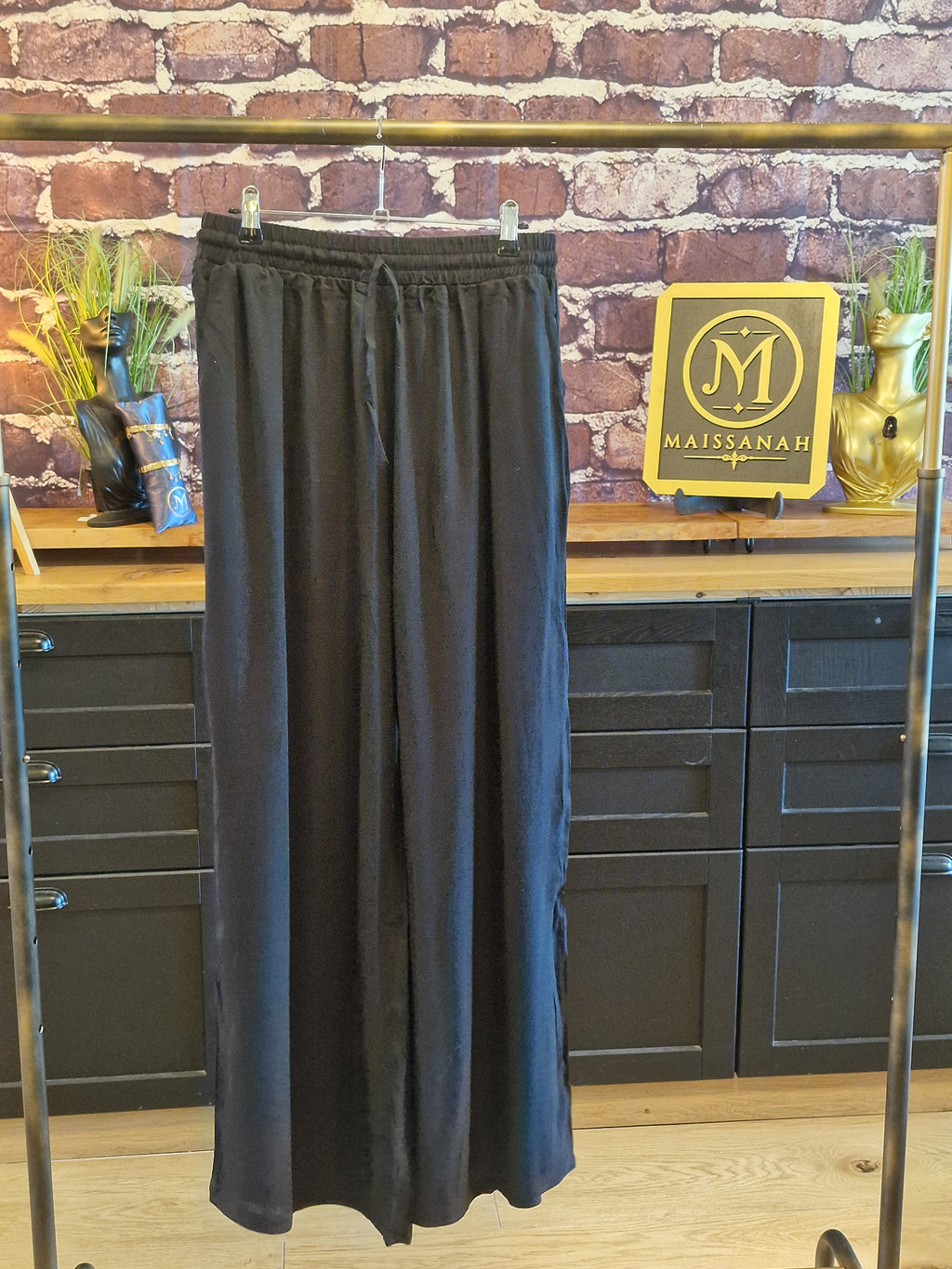 Pantalon fluide 100% viscose noir