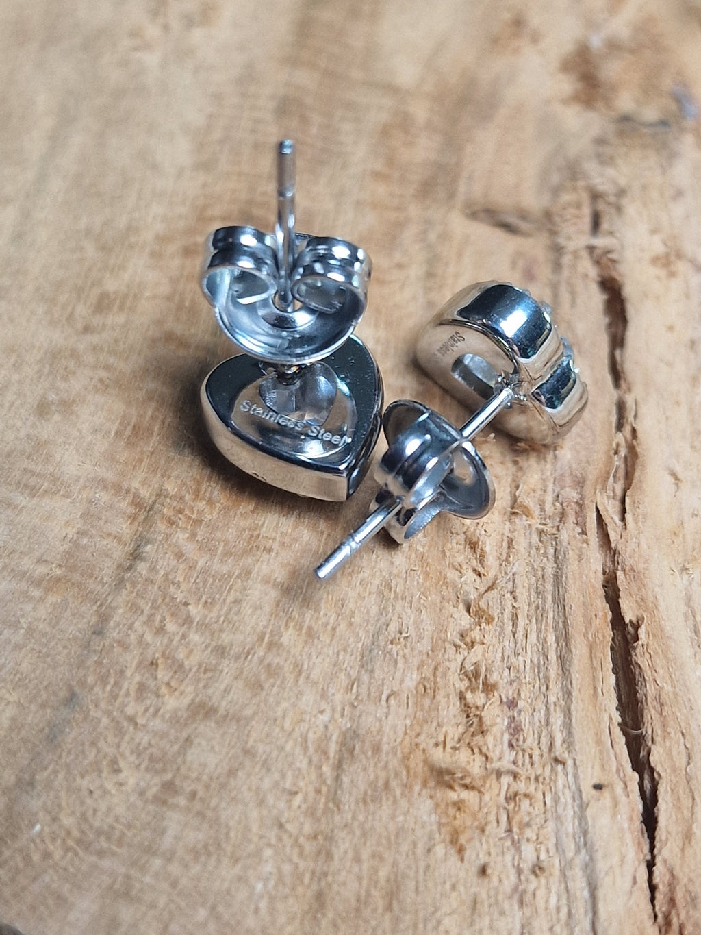 Puces d'oreilles Cœur Cristal — Acier inoxydable