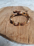 Bracelet manchette à mailles marines et ruban leopard