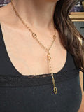 Collier léger à mailles marines et chaînette dorée (14g)