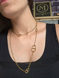 Collier double rang à mailles marines dorées - 24 g