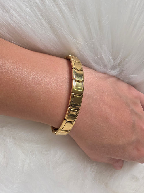 Bracelet à maille italienne dorée, sans breloques