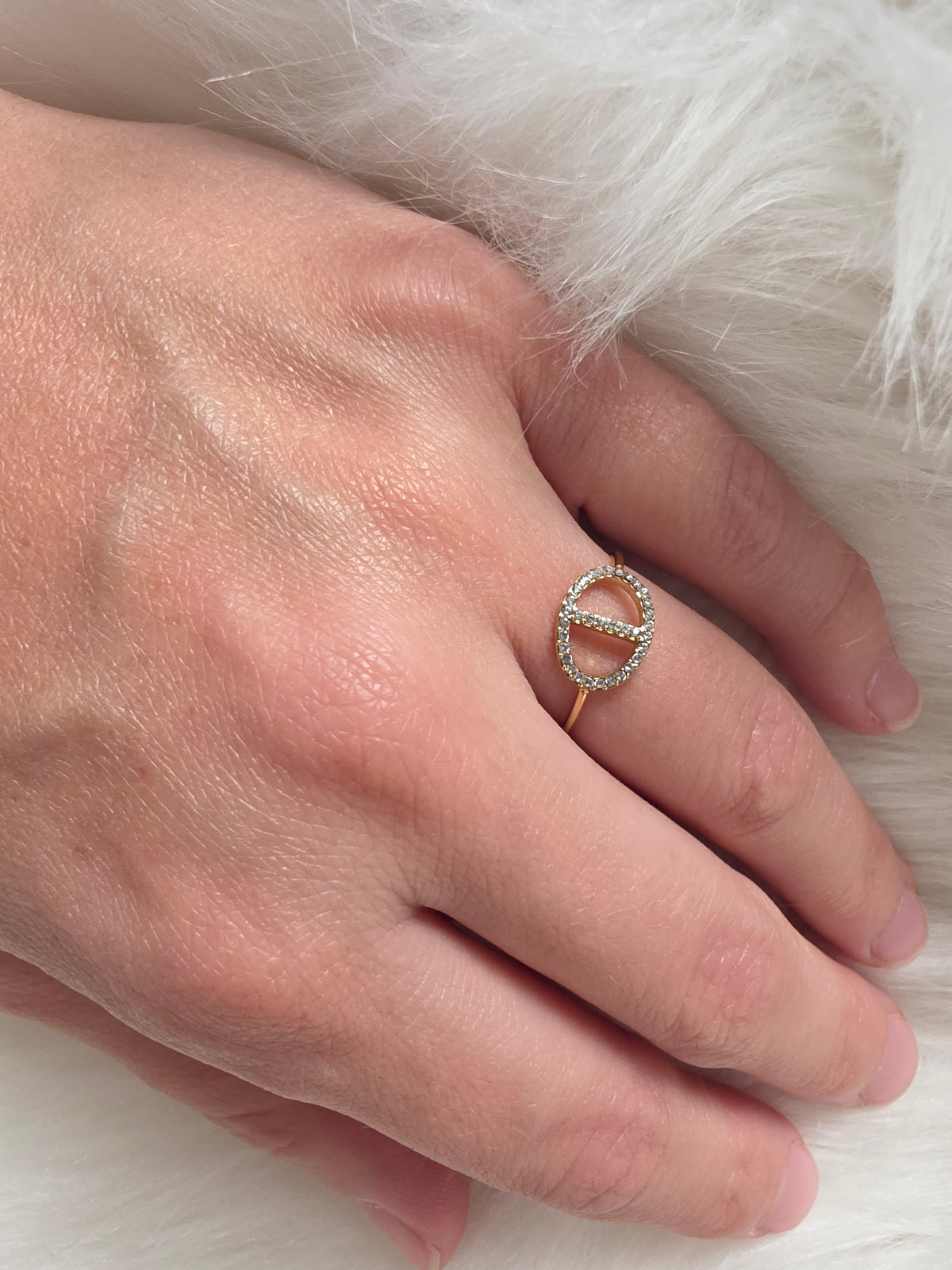 Bague maille marine et strass dorée ou argentée