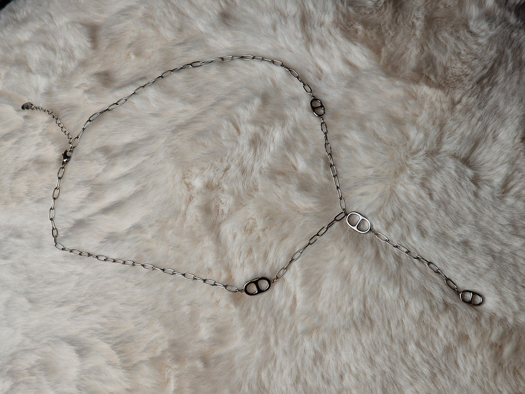 Collier léger à mailles marines et chaînette argentée - 14 g