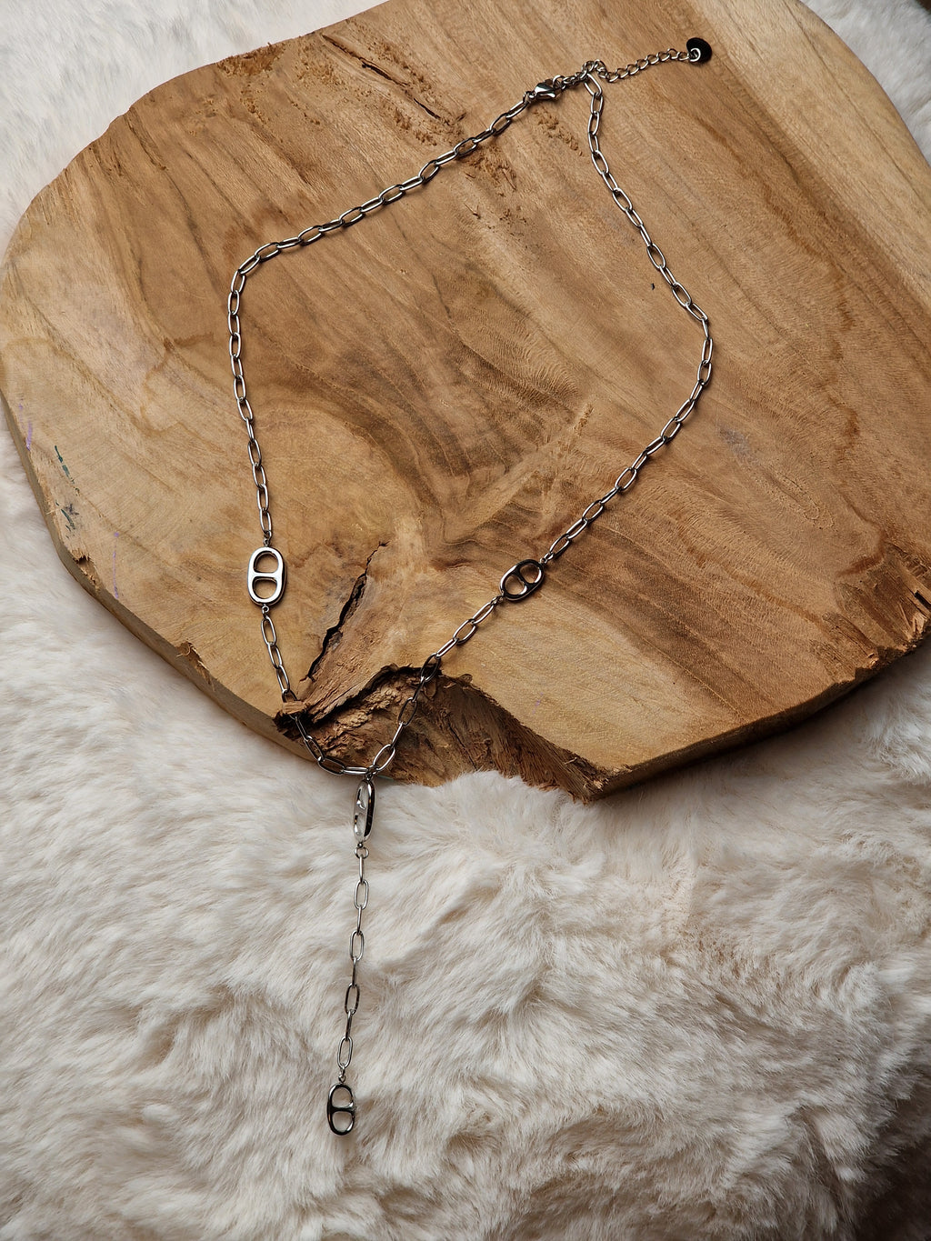 Collier léger à mailles marines et chaînette argentée - 14 g