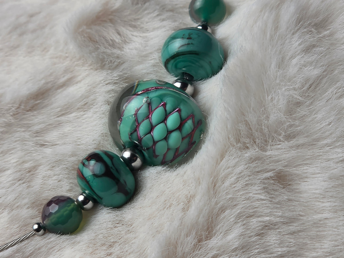 Collier ras de cou "lagon" (collection Dans le Verre du Temps)