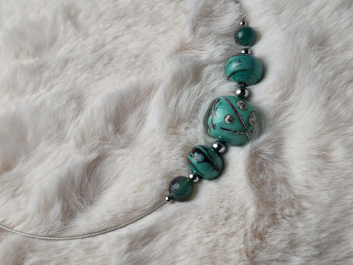 Collier ras de cou "lagon" (collection Dans le Verre du Temps)