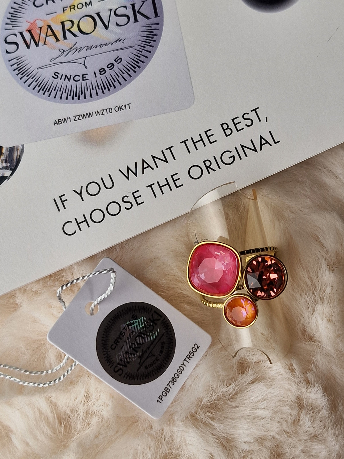 Pack assorti: Bracelet + Bague (rose), Bohm-Swarovski