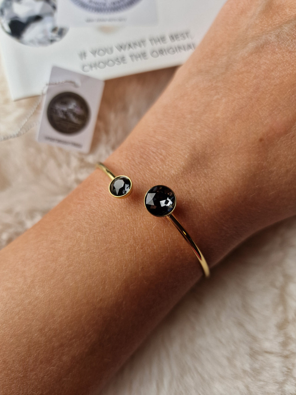 Pack assorti: Bague + Bracelet (gris mystique), Bohm-Swarovski