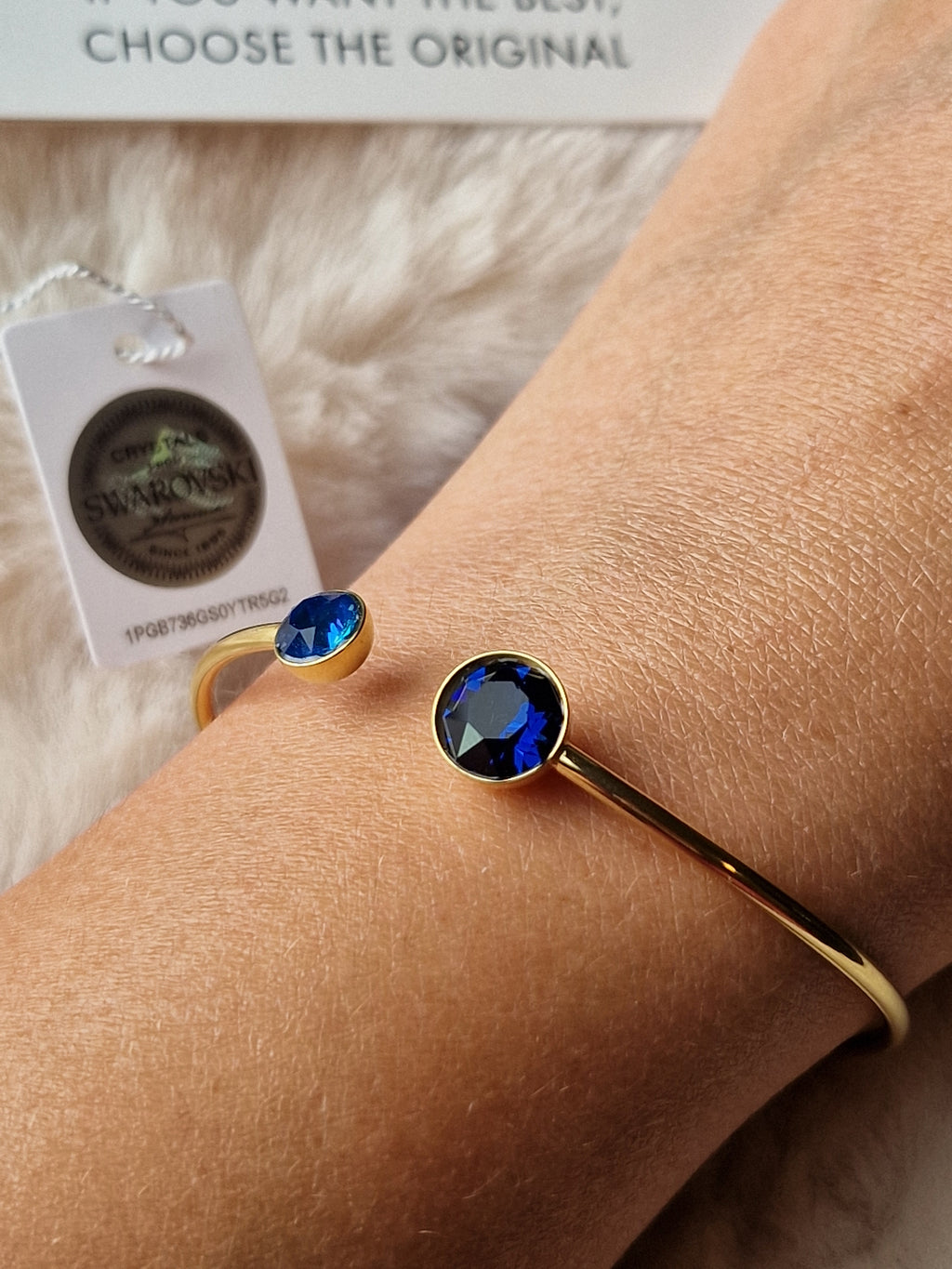Pack assorti: bracelet (bleu nuit) + bague (bleu ciel étoilé), Bohm-Swarovski