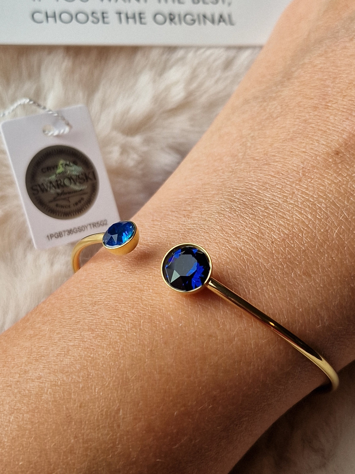 Pack assorti: bracelet (bleu nuit)+ bague ((bleu électrique), Bohm-Swarovski