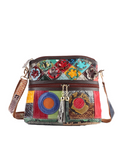 Sac à main en cuir véritable patchwork fleuri et multicolore (Copie)