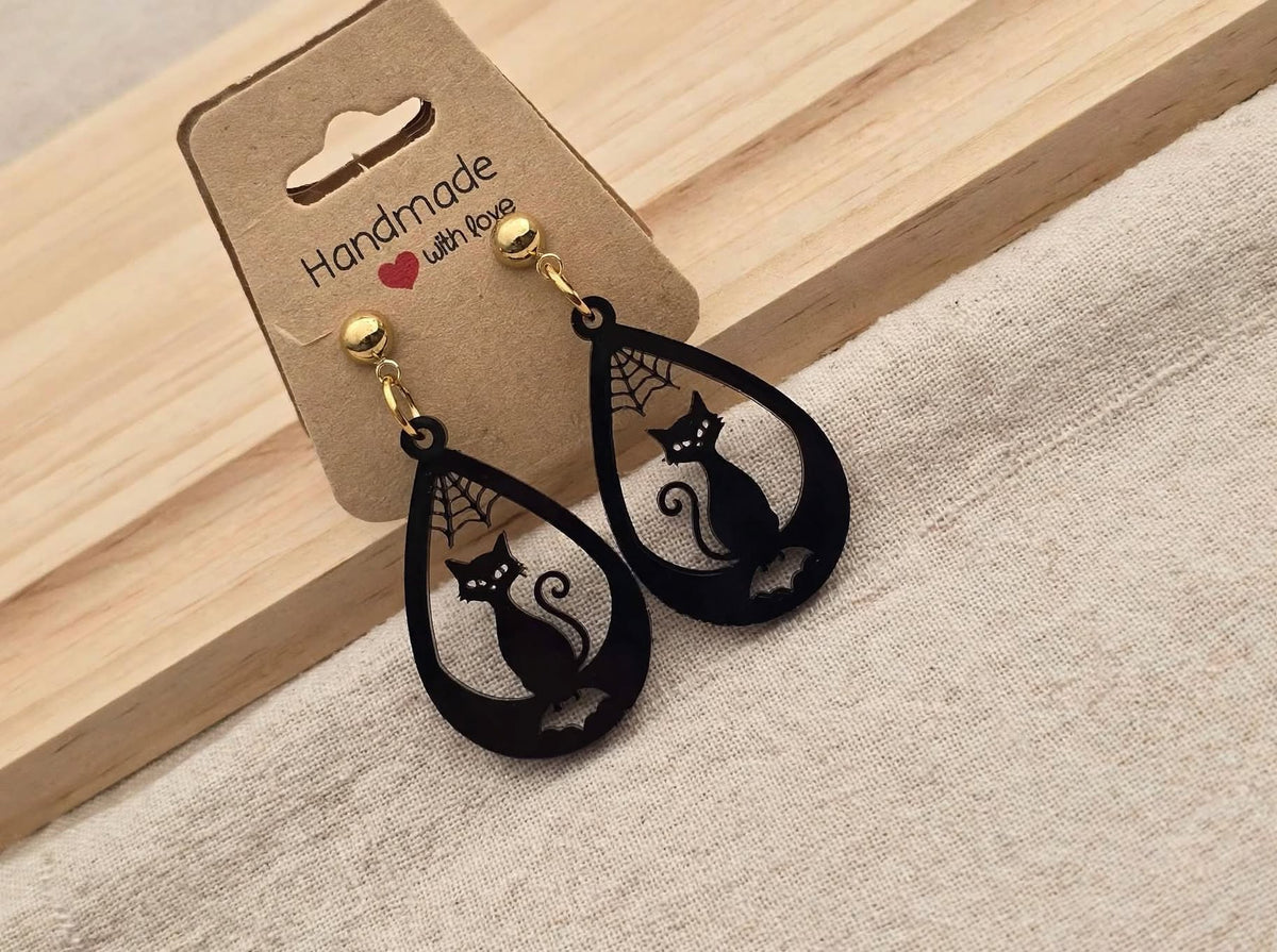 Boucles d'oreilles thème Halloween en acrylique à composer soi même (vendu à l'unité)