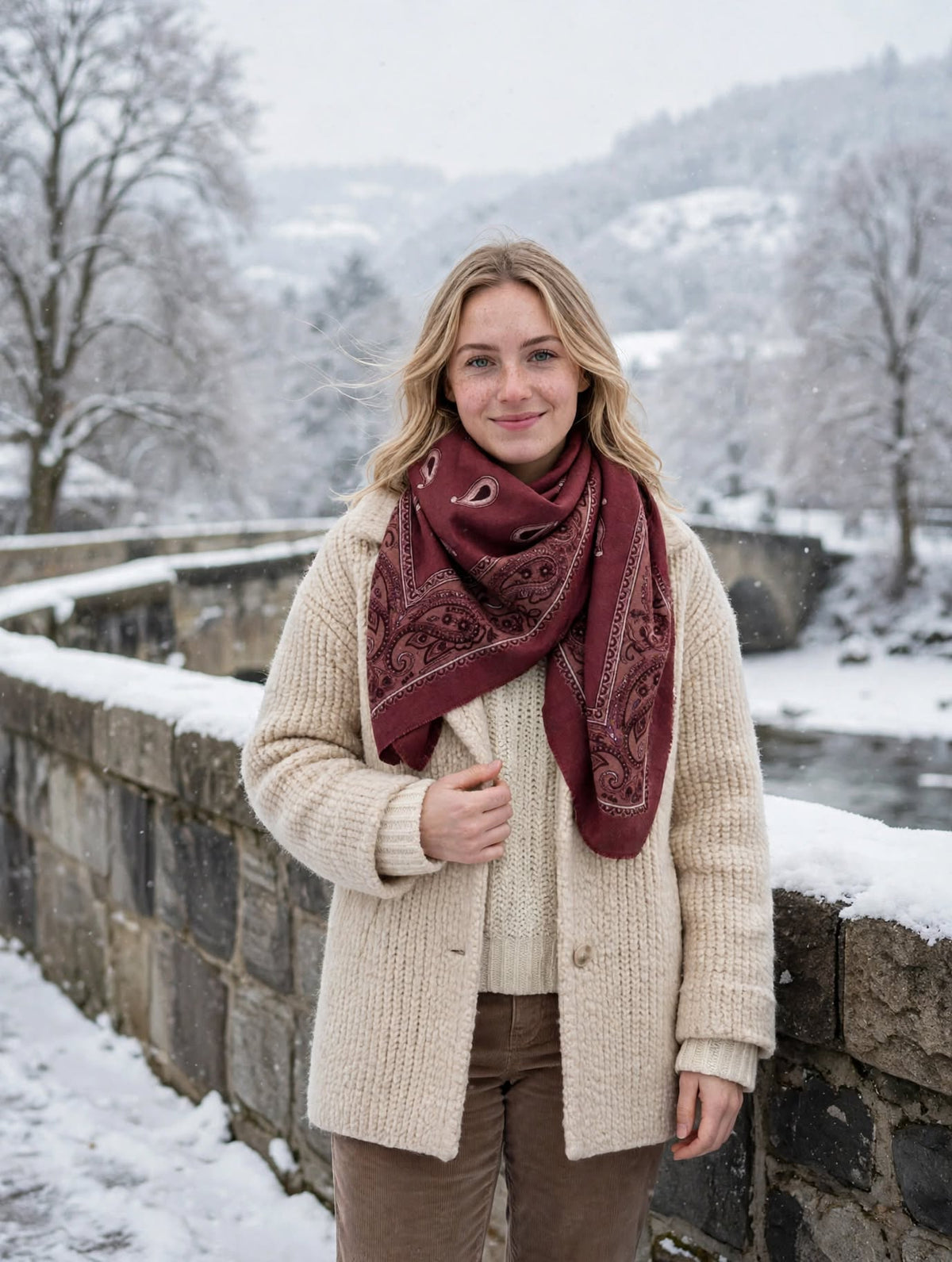 foulard chaud 80% viscose, 20% laine