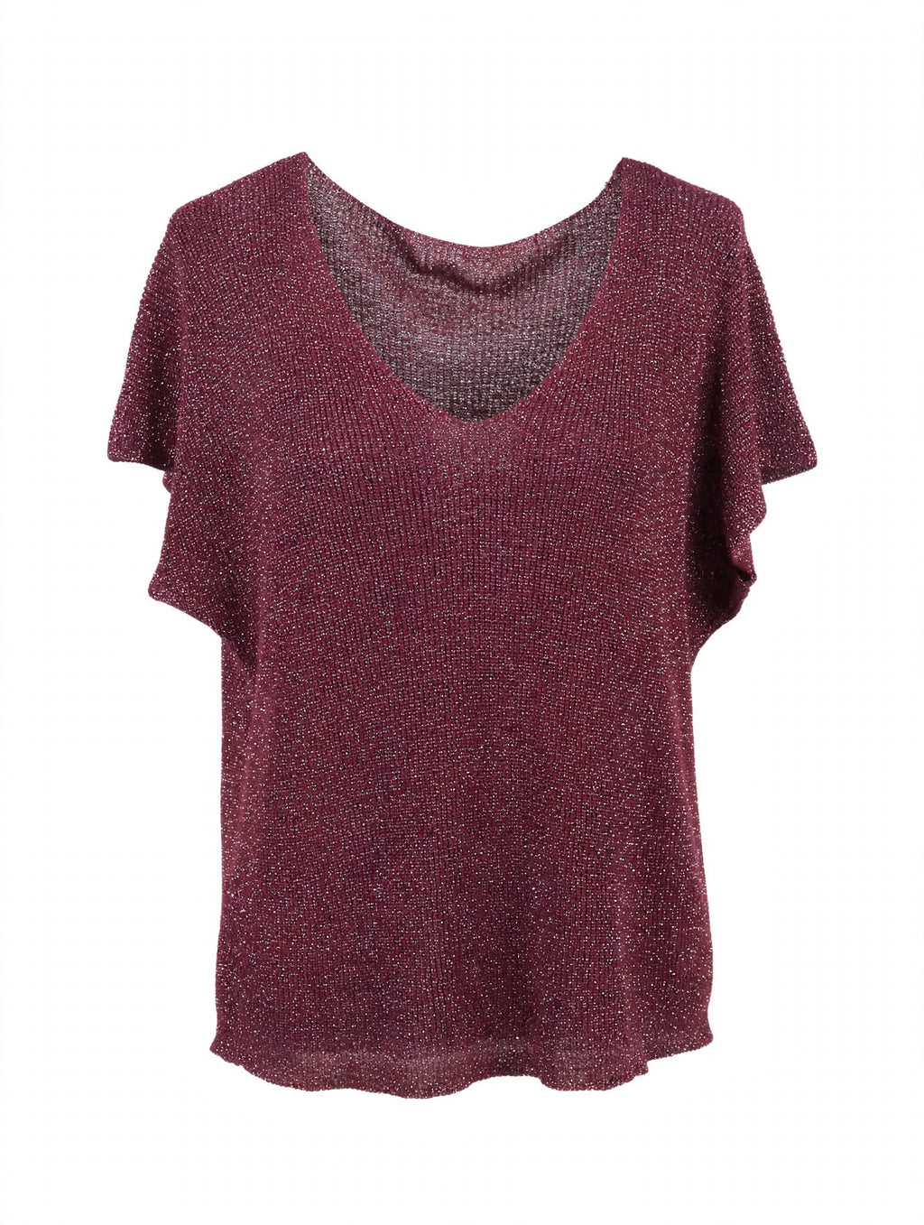 T-shirt Lurex/viscose burgundy