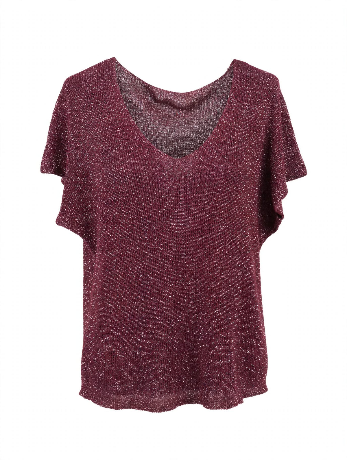 T-shirt Lurex/viscose burgundy