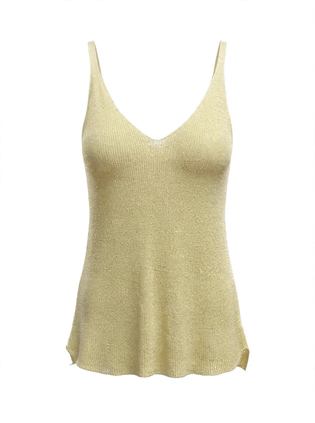 Top lurex/viscose jaune clair