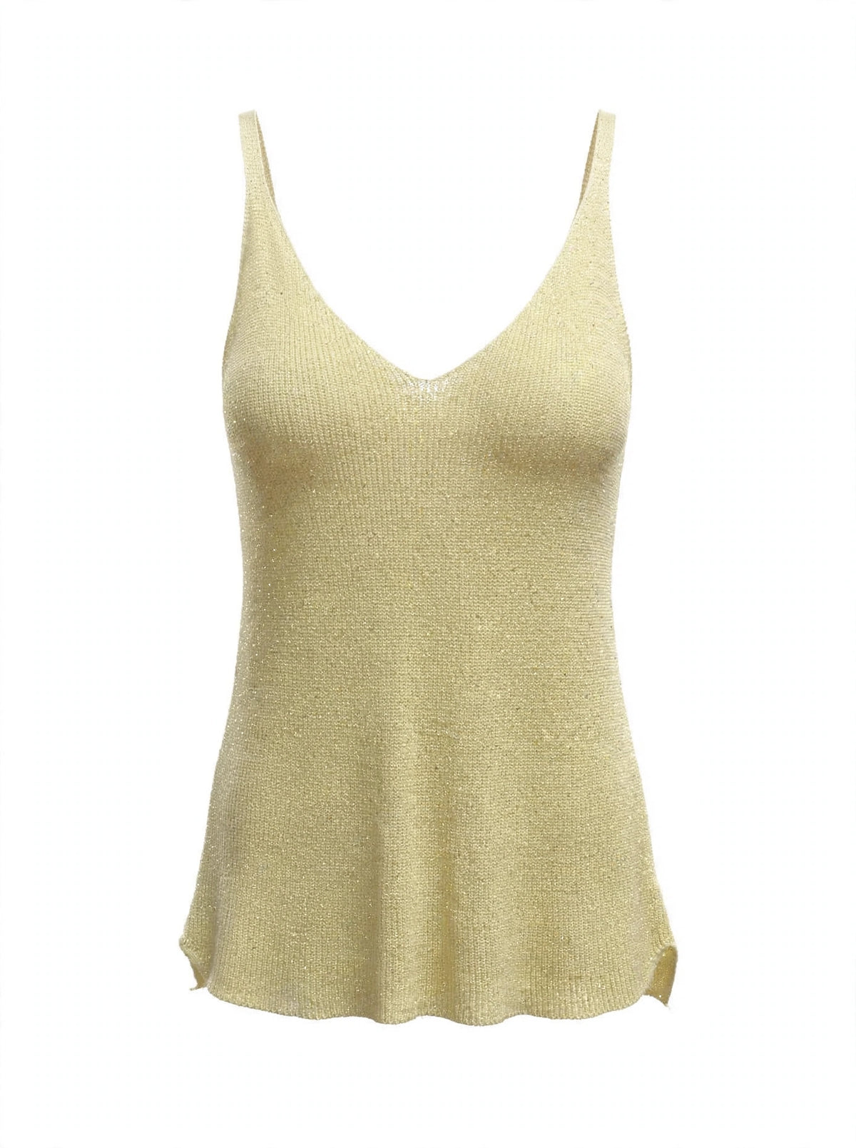 Top lurex/viscose jaune clair