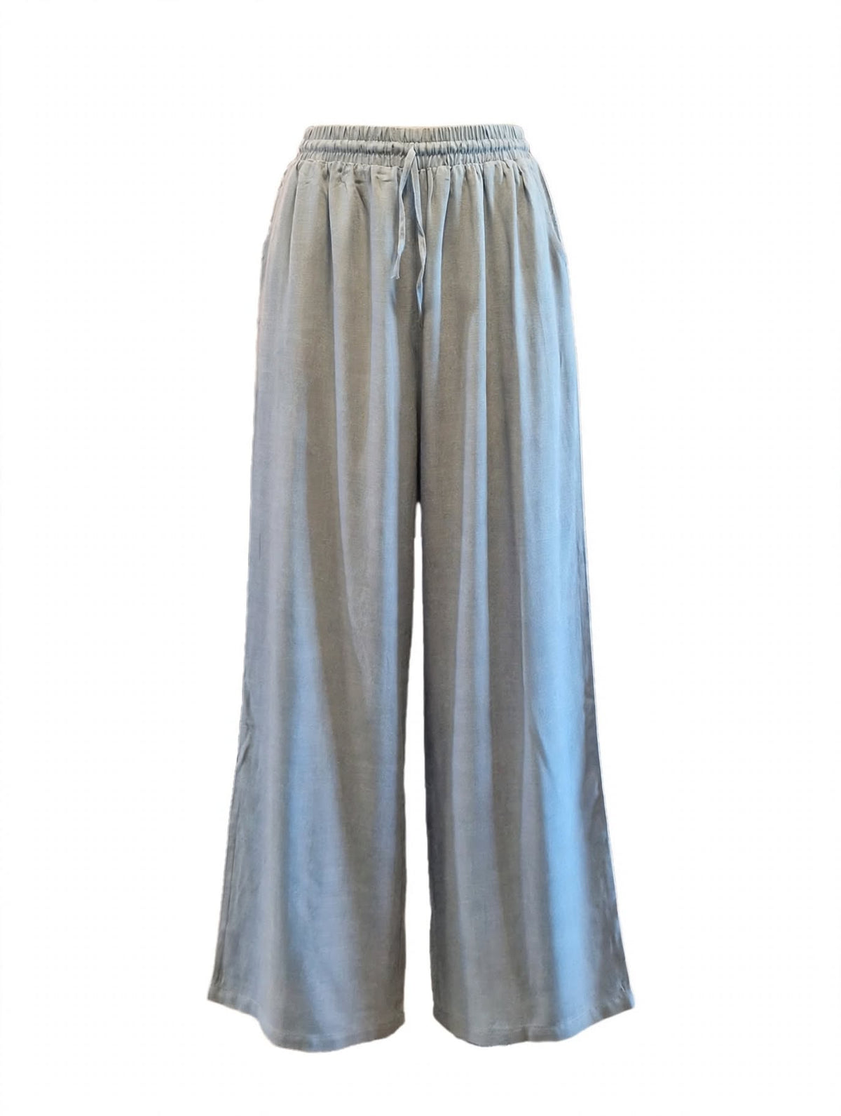 Pantalon fluide 100% viscose bleu ciel