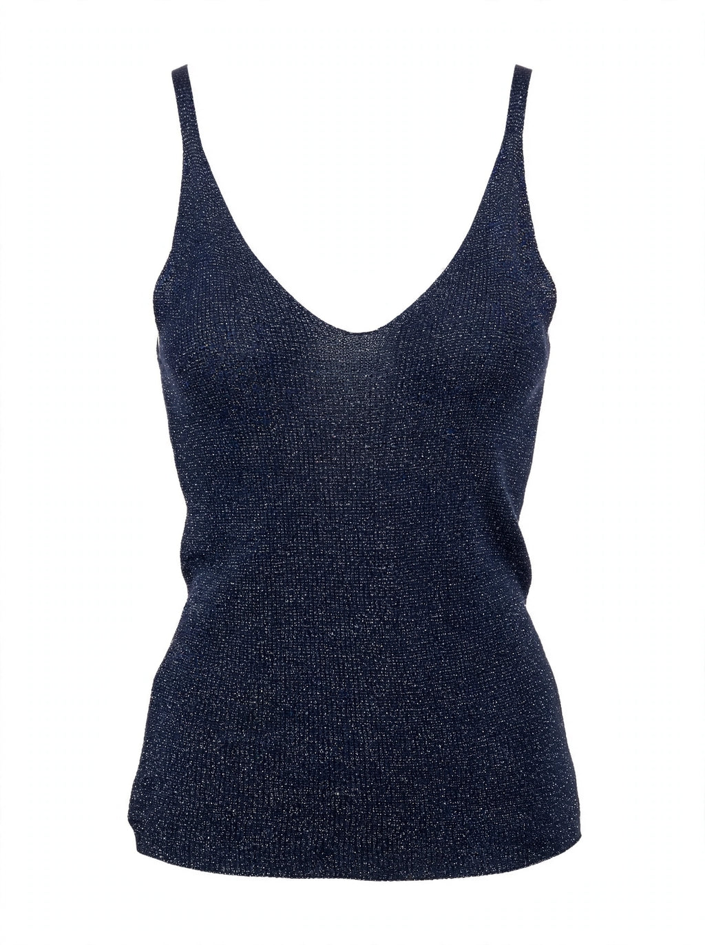 Top lurex/viscose bleu nuit