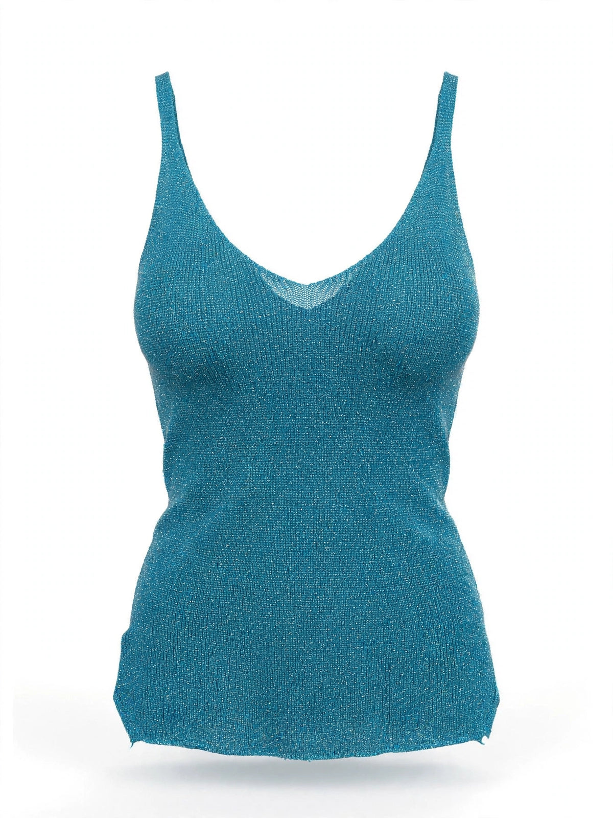 Top lurex/viscose bleu turquoise