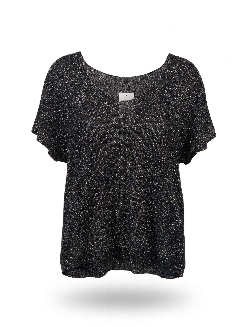 T-shirt Lurex/viscose noir