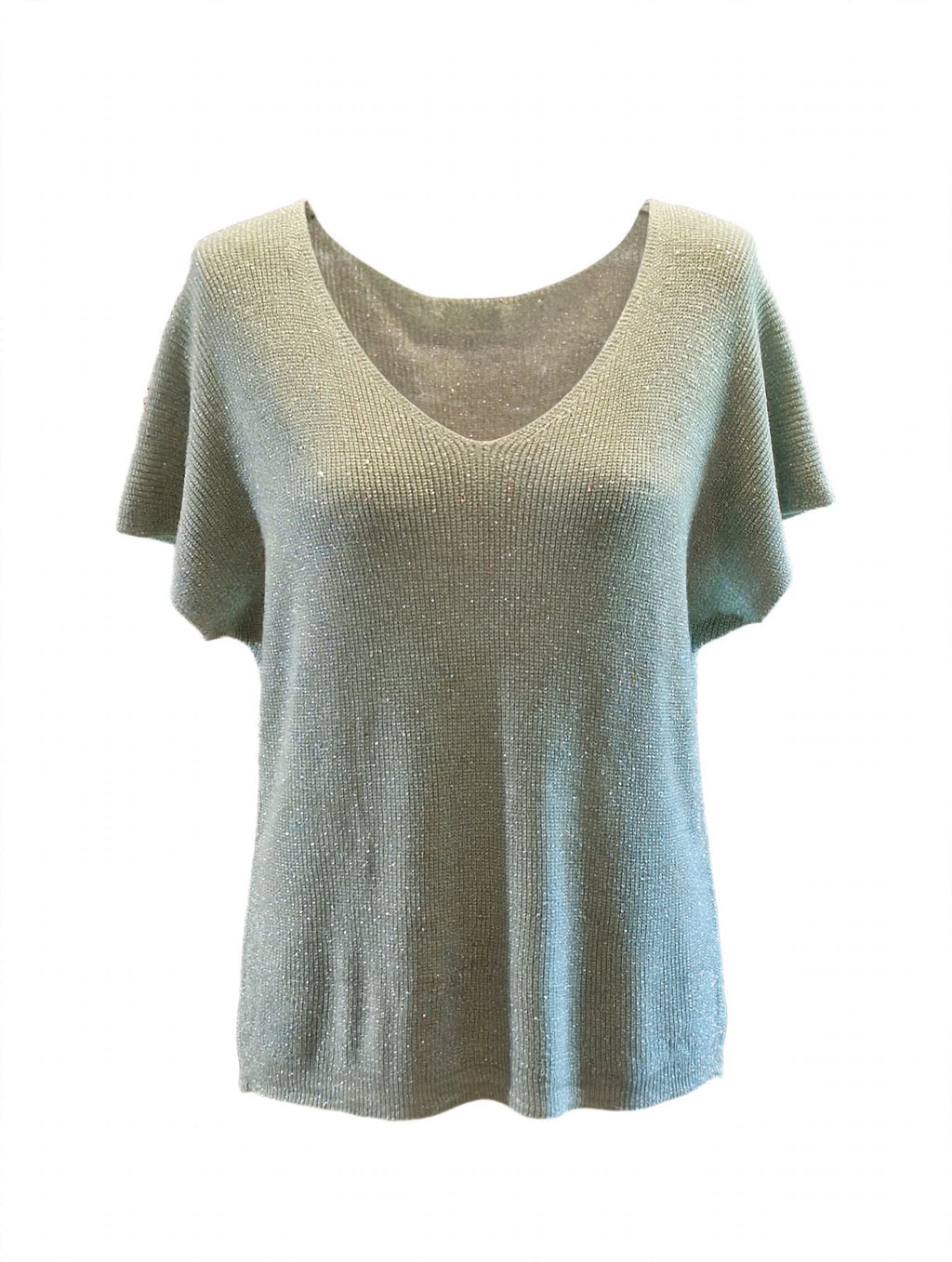 T-shirt Lurex/viscose vert clair