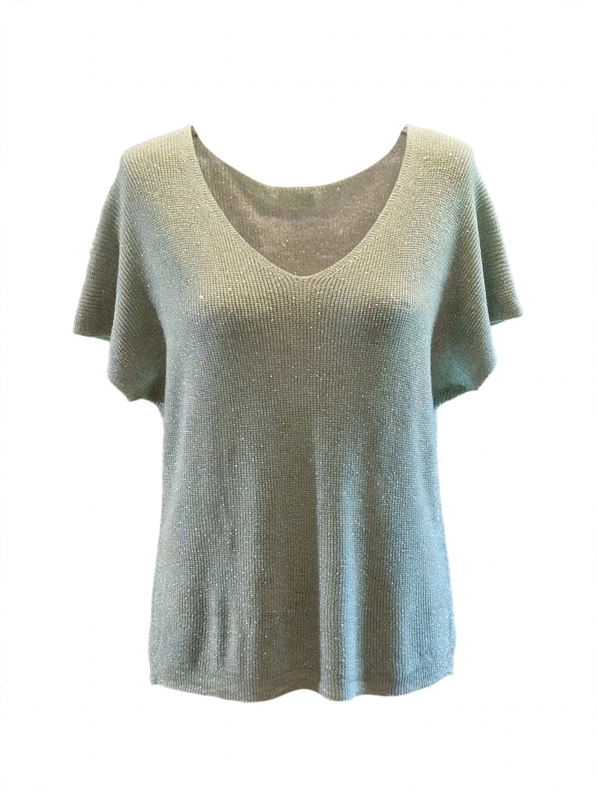 T-shirt Lurex/viscose vert clair