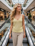 Top lurex/viscose jaune clair