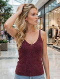 Top lurex/viscose burgundy